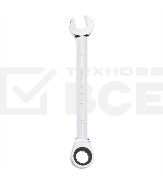 Набор комбинированных ключей с трещоткой 8 шт Deli DL140108T Спецификация: 8,10,12,13,14,15,17,19мм. Сталь 40 Cr. Трещетка 50BV30 72Т.