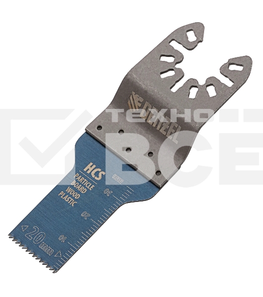 Насадка для МФИ Denzel режущая пазовая прямая, HCS, по дереву, 20 х 1,4 мм, мелкий зуб