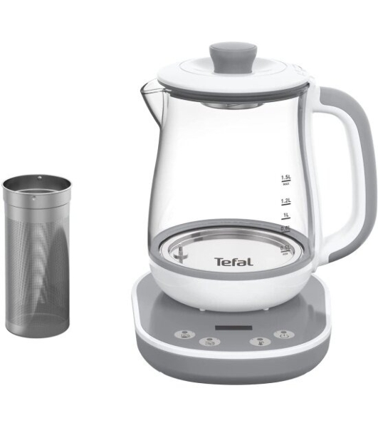 Чайник электрический Tefal BJ551B10 1.5 л, 1430 Вт, белый/серый