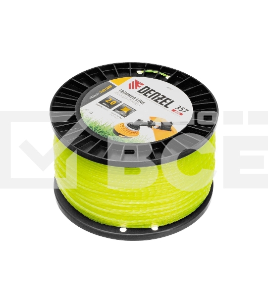 Леска для триммера Denzel витой квадрат, 2,0мм х 357м, на DIN катушке FLEX CORD