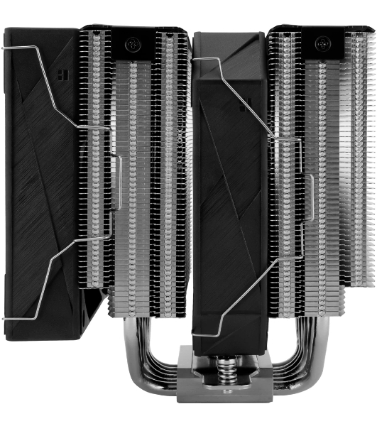 Кулер для процессора Thermalright Royal Pretor 130 (4-pin PWM, 158мм, Ni/Cu, 6x6мм, 1x120+1x130мм, 80.45CFM/81.88CFM, 29.4dBA/28.3dBA, 2150PM/1750RPM, S: 1200, 1700, 1851, 2011, 2066, 115X, AM4, AM5, silver, black)