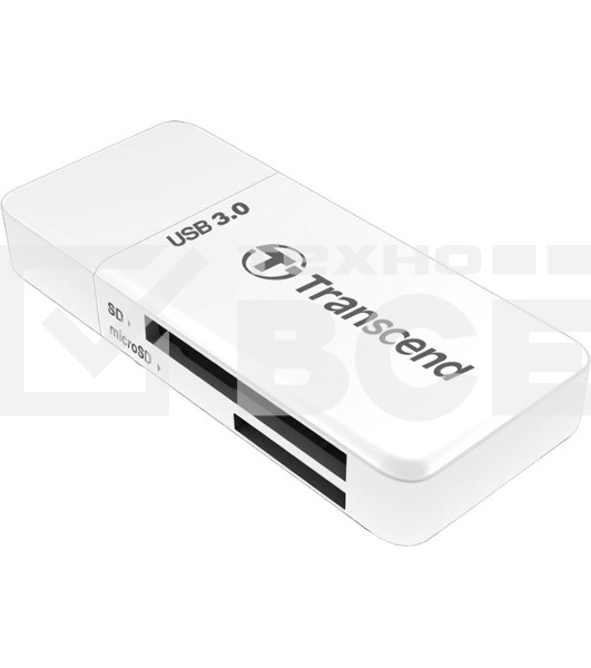 Кард-ридер Transcend RDF5/белый/microSDHC,microSDXC,SDHC,SDXC/USB 3.0/пластик