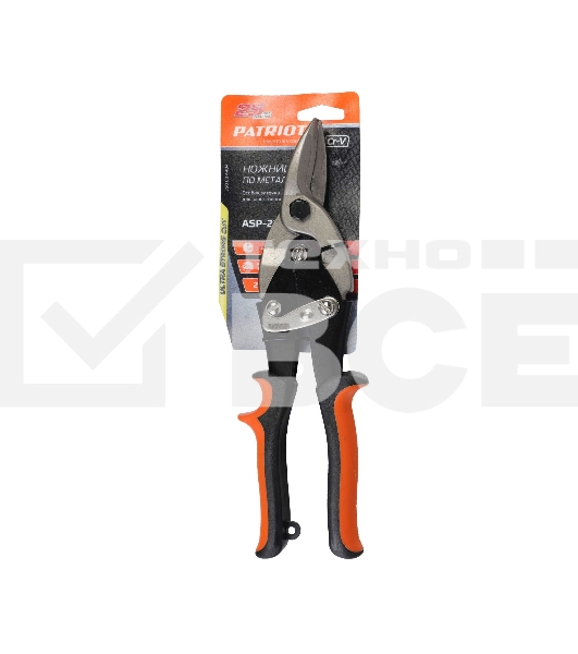 Ножницы по металлу PATRIOT ASP-250R, правый рез, CRV, двухкомпонентные рукоятки, 250мм