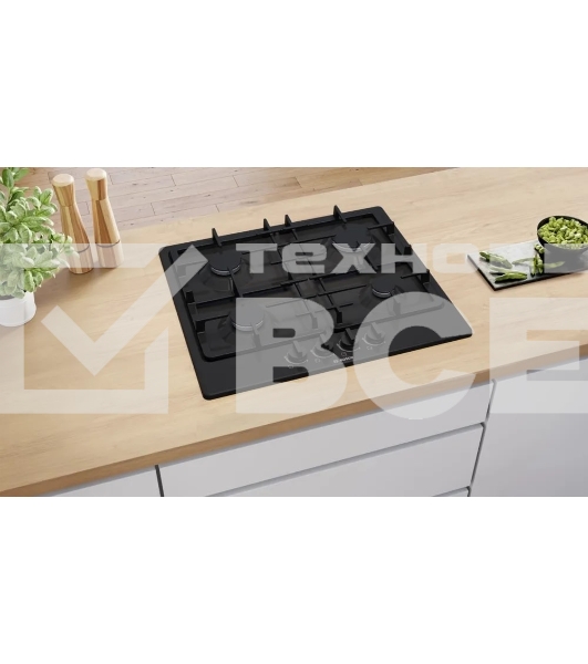 Газовая варочная панель Bosch PGP6B6K90R черный