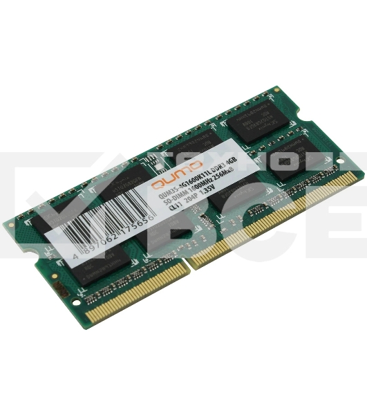 Оперативная память QUMO, DDR3, 4GB (1x4GB), 1600MHz, CL11, SO-DIMM