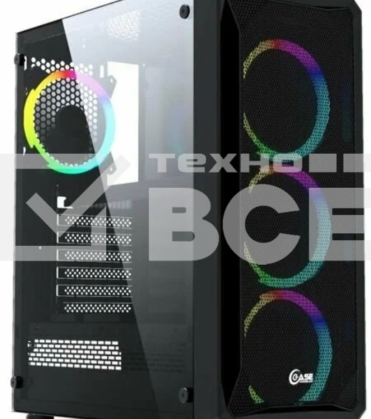 Компьютерный корпус Powercase Mistral Z4С Mesh LED, Tempered Glass, 4x 120mm 5-color fan, чёрный, ATX  (CMIZ4C-L4)