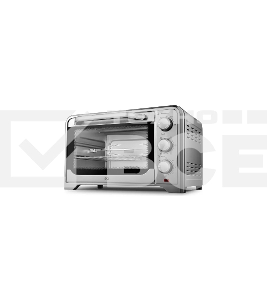Мини-печь BQ EO1002B Steel-Black. Мощность 1600 Вт, Объем 30 л, Конвекция, 5 режимов работы, Таймер до 60 мин