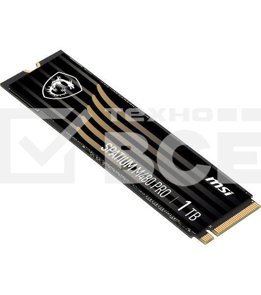 Накопитель SSD MSI SPATIUM M480 PRO, 1000GB, M.2 2280, PCIe 4.0 x4, NVMe, R/W 7400/6000