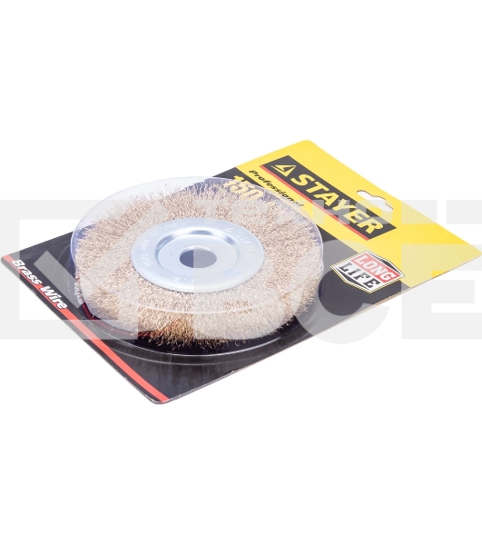 Кордщетка STAYER PROFESSIONAL 35122-150 д/УШМ витая стальная латун.проволока 0.3мм 150мм/22мм