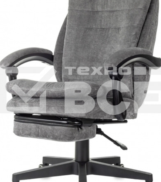Кресло руководителя Бюрократ T-9950MSG-F Fabric серый Light-19, крестов. пластик, подст. для ног