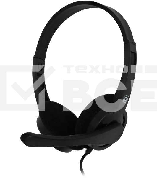 Гарнитура проводная с микрофоном Оклик HS-M600 черный 1.8м накладные оголовье (1900372)