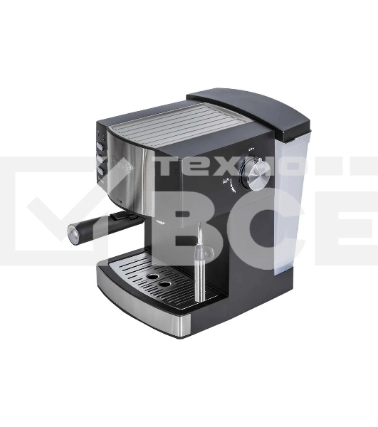 Кофеварка рожковая Pioneer CM111P черный/серебристый, исп. кофе - молотый, 1.5 л, 850 Вт, 15 Бар