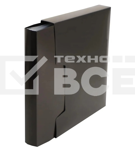 Папка с 100 прозрачными вкладками Бюрократ DeLuxe DLVBOX100BLCK A4, пластик, 0.7мм, черный в коробе