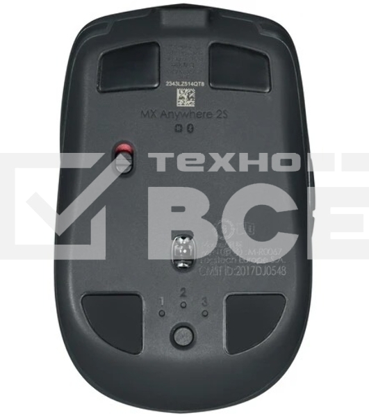 Мышь беспроводная Logitech MX Anywhere 2S графитовый, 4000 dpi, радиоканал, Bluetooth, USB, кнопки - 6
