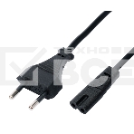 Кабель питания Cablexpert PC-184A-VDE-1.8M CEE 7/16-C7, 2x0.75мм2, 2.5А, VDE, угл.разъемы, 1.8м, черный, пакет, фото 1