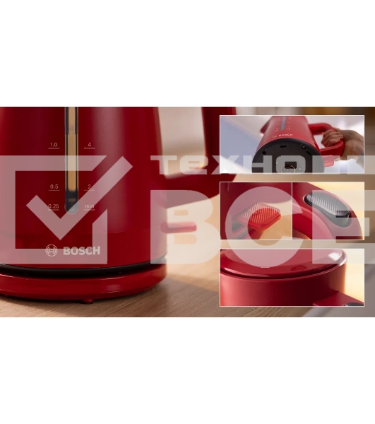 Чайник Bosch TWK3M124 1,7 л, темно-красный