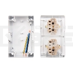 Блок горизонтальный 2 розетки (керамика) INDUSTRIAL IP54 с заземлением, о/у, белый KRANZ, фото2