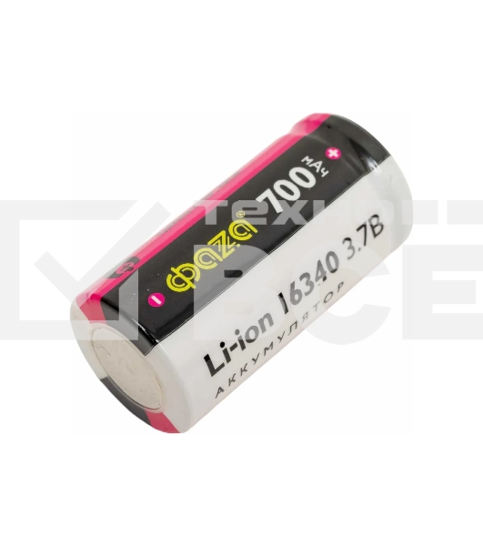 Аккумулятор 16340 3.7В Li-Ion 700мА.ч без платы защиты BL-1 ФАZА 5039087