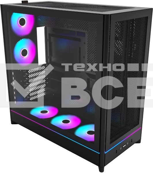 Компьютерный корпус Montech HS01 PRO черный без БП ATX 5x120мм 2xUSB 3.0 1xUSB3.1 audio