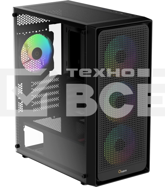 Компьютерный корпус Ocypus Gaммa C50 BK ARGb, MATX, USB 3.0*1+USB 2.0*2, FRONT 3x120мм ARGb, REAR 1x120мм ARGb