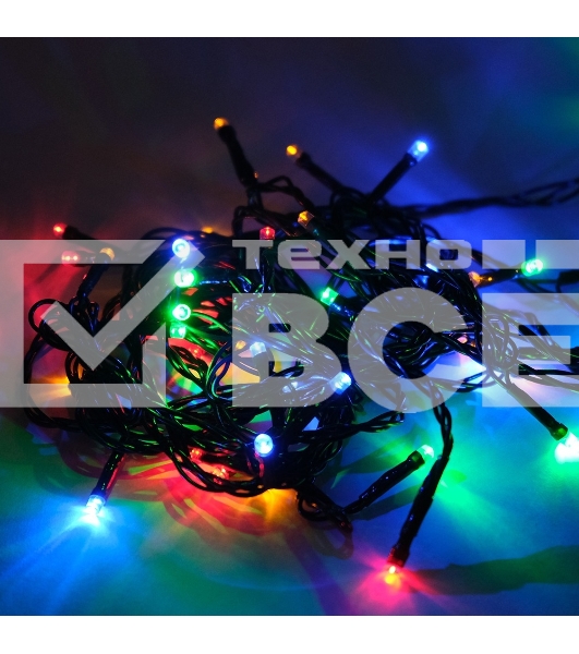 Гирлянда светод. Funray Дождик, SE-RAIN-200M, 10н по 2м, 200LED, мульти(4цв.), контр, зел.шн 1,5м,