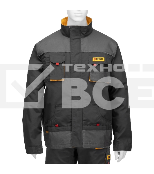 Куртка профессиональная рабочая Denzel 65% полиэстер 35% хлопок, XXXL