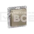 Механизм розетки 1-м СП AtlasDesign 16А IP20 с заземл. защ. шторки с крышкой шампань, фото 1
