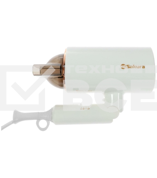 Фен SAKURA SA-4043W белый, 2000 Вт, компактный