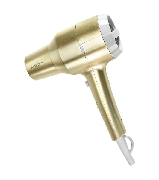 Фен Hyundai H-HDI0770 шампань, 1800 Вт, компактный, ионизация