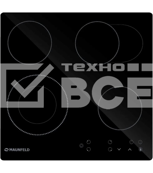 Электрическая варочная панель Maunfeld EVCE594SMDPBK, конфорок: 4 шт., стеклокерамика, независимая, черный