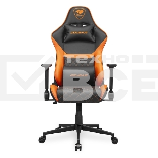 Кресло Cougar Armor One V2 чёрный, экокожа, 120 кг, регулируемые подлокотники, механизм качания