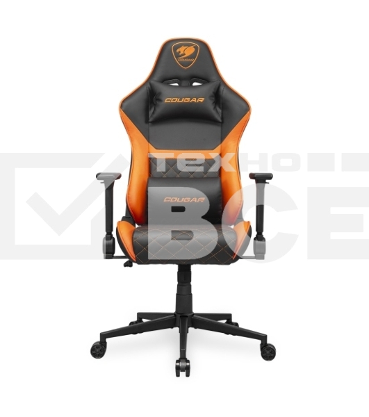 Кресло Cougar Armor One V2 чёрный, экокожа, 120 кг, регулируемые подлокотники, механизм качания