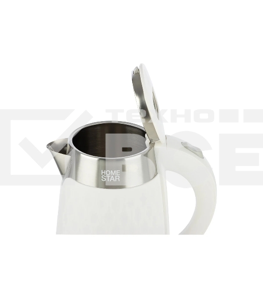 Чайник электрический HOMESTAR HS-1021, 1500Вт 1,7л, нержавейка+пластик, белый, двойной корпус