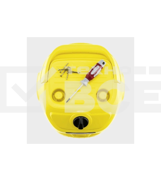 Строительный пылесос Karcher WD 2 Plus V-12/4/18 желтый, 1000 Вт, уборка сухая/сбор воды, пылесборник мешок/контейнер, 12 л