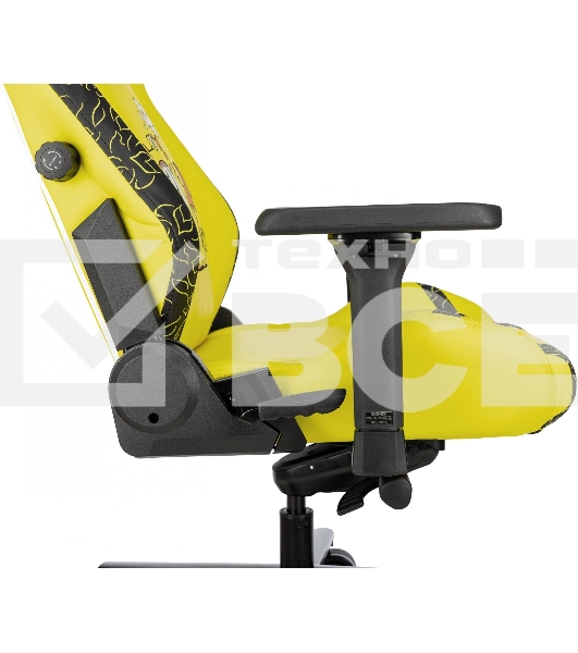 Кресло Knight Craft Dragon желтый, экокожа, 120 кг, механизм качания