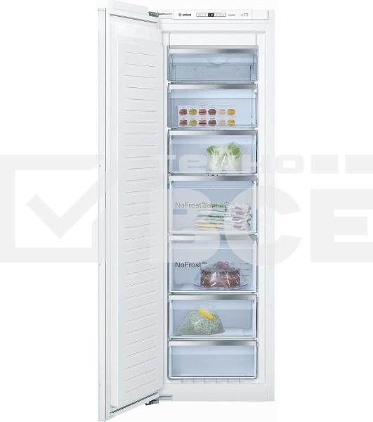 Встраиваемый морозильный шкаф Bosch GIN81AEF0U, белый, 212л, 5 ящиков