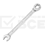 Ключ комбинированный трещоточный Denzel 14705 11 мм, CrV, матовый хром, фото 1