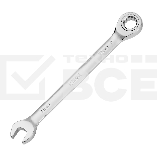 Ключ комбинированный трещоточный Denzel 14705 11 мм, CrV, матовый хром