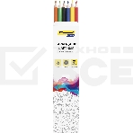 Карандаши цветные Silwerhof Color 2.6 мм, шестигранный профиль, пластик, ассорти, 6 цветов, коробка с европодвесом, фото2