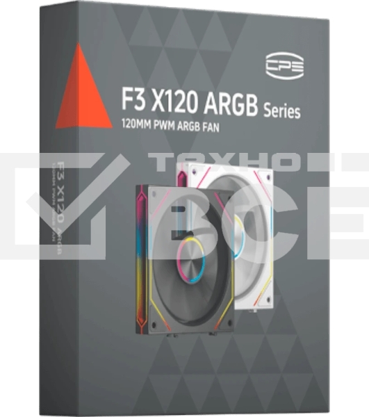 Вентилятор для корпуса PcCooler F3 X120 BK ARGb 120х120x25 черный 4-pin 28.4дБ (F3X120-BKAC012-GL) Ret