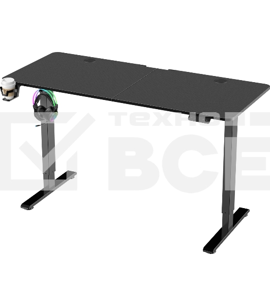 Стол игровой Defender компьютерный Erlong черн, 140x60, высота 72-117 см