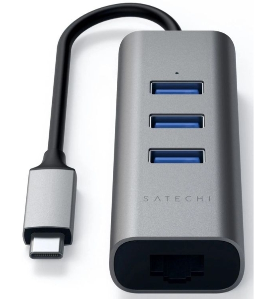 USB-концентратор Satechi ST-TC2N1USB31AM, USB Type-C, USB 3.0/RJ-45, USB Type-C