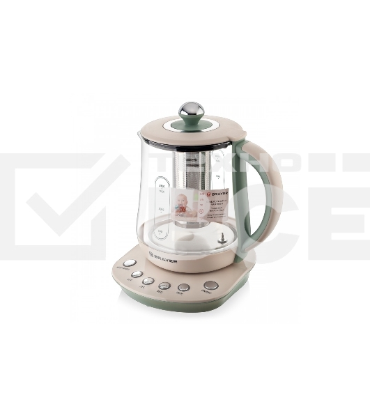 Чайник электрический BRAYER BR1015 2200 Вт,1,5 л, подст, 40-100 °С, завар.чая, стеклян