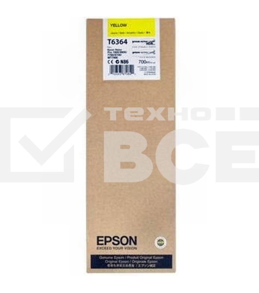 Картридж струйный Epson C13T636400 желтый (700 мл) для Stylus 7700, 7890, 7900, 9700, 9890, 9900, WT7900