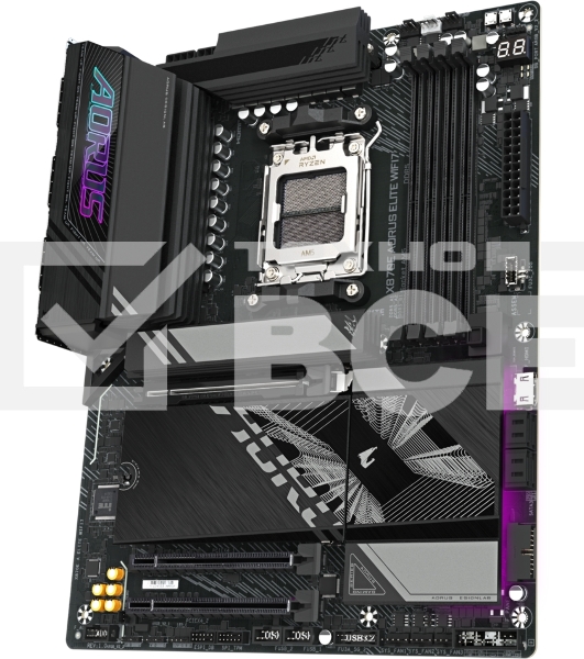 Материнская плата Gigabyte X870E AORUS ELITE WIFI7, AM5, AMD X870E, 4xDDR5, 4xSATA, 4xM.2, 1xPCI-E 5.0 x16, 1xPCI-E 4.0 x4, 1xPCI-E 3.0 x4, 1xHDMI, 1x 2.5Gb LAN, 4xUSB-A 3.2 Gen 1, 2xUSB-A 3.2 Gen 2, 4xUSB-A 2.0, 2xUSB-C 4.0, 2x3.5 мм, 7.1, ATX
