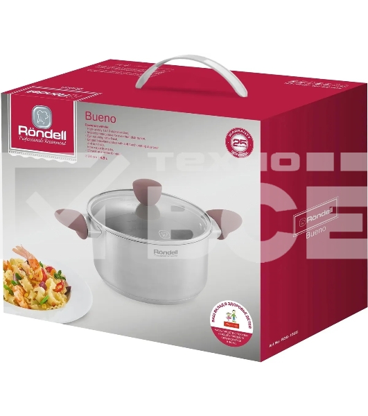 Кастрюля Rondell Bueno RDS-1588 (ST) стальной 1588 Кастрюля с/кр 24 см 4,8 л Bueno Rondell