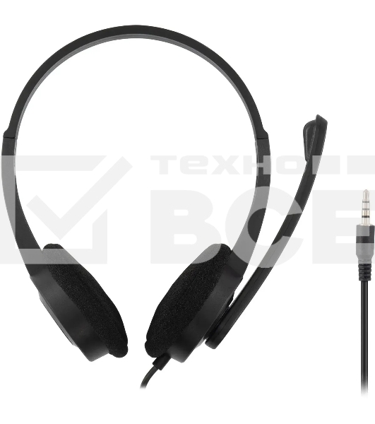 Гарнитура проводная с микрофоном Оклик HS-M600 черный 1.8м накладные оголовье (1900372)