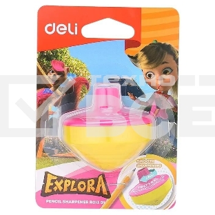 Точилка для карандашей ручная Deli Gyro ER01301 Explora 1 отверстие пластик ассорти блистер
