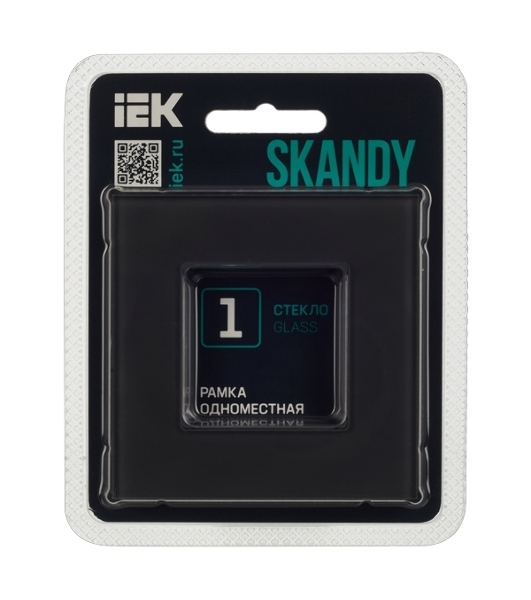 Рамка 1-ая IEK SKANDY SK-F21G стекло графит