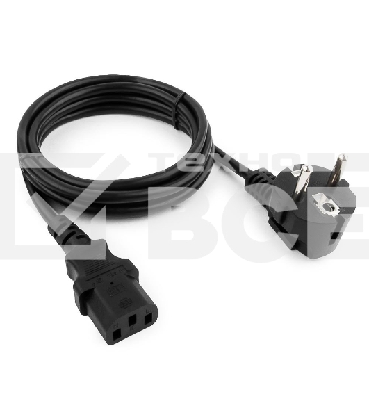 Кабель питания Cablexpert PC-186-VDE-1.5M Schuko-C13, 3x0.75мм2, 10A, VDE, с заземлением, 1.5м, черный, пакет